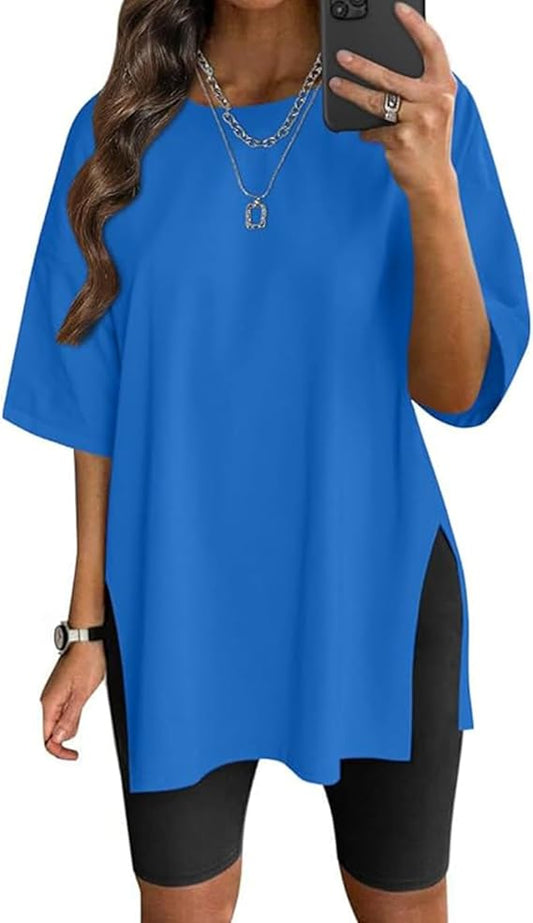Women’s Summer Casual Short Sleeve Oversize Workout T-Shirt Tee Tops