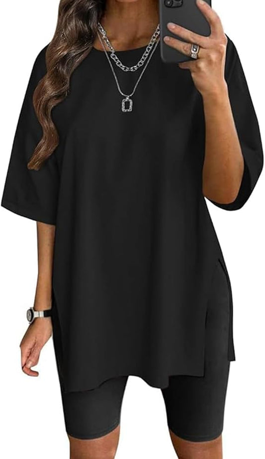 Women’s Summer Casual Short Sleeve Oversize Workout T-Shirt Tee Tops